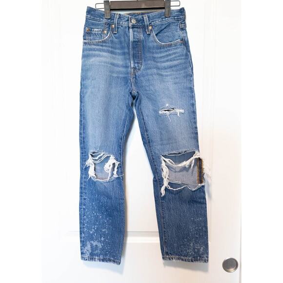 Levi's 501 Original Cropped Ladies Jeans Size 25 W , 26L - Picture 3 of 11